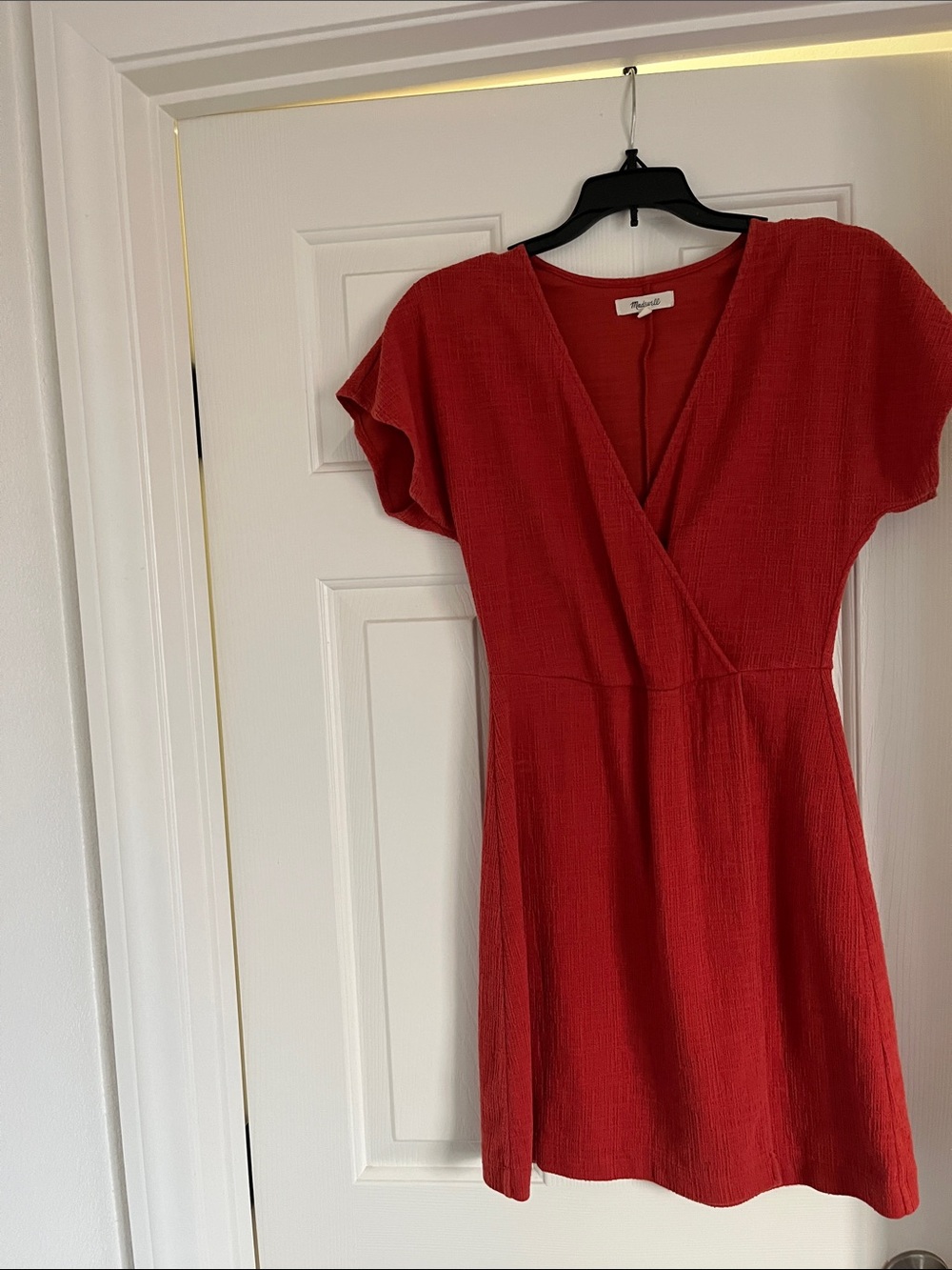 Madewell Crimson Red Wrap-Style Mini Dress